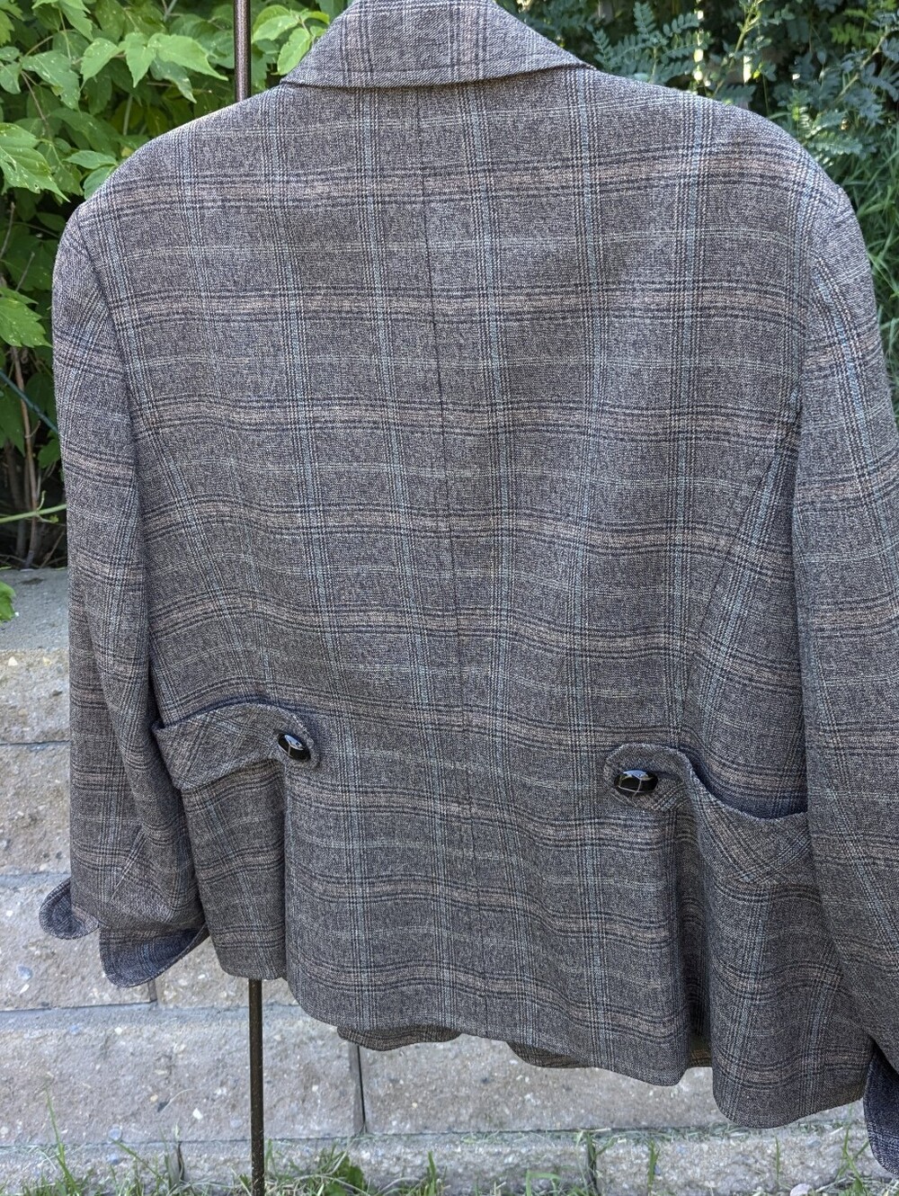 Plus Sized Plaid Blazer Jacket Dark Academia Preppy Corpcore Office Siren - Picture 11 of 16